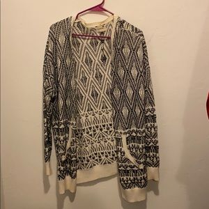 Black and off white cardigan